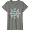 imageMarvel SpiderMan Winter Holiday Snowflake Logo TShirtOlive Heather