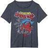 imageMarvel The Amazing SpiderMan Vintage Comic Poster TShirtHeather Blue