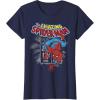 imageMarvel The Amazing SpiderMan Vintage Comic Poster TShirtNavy Blue