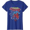 imageMarvel The Amazing SpiderMan Vintage Comic Poster TShirtRoyal Blue