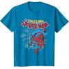 imageMarvel The Amazing SpiderMan Vintage Comic Poster TShirtSapphire Blue