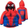 imageMarvel Zip Up Cosplay Puffer Jacket Toddler to Big Kid Sizes 2T  1416Spiderman  Red