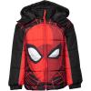 imageMarvel Zip Up Cosplay Puffer Jacket Toddler to Big Kid Sizes 2T  1416Spiderman  RedBlack
