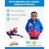 imageMarvel Zip Up Cosplay Puffer Jacket Toddler to Big Kid Sizes 2T  1416Spidey and His Amazing Friends  Blue  Red