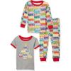 imageAmazon Essentials Disney  Marvel  Star Wars Unisex Kids SnugFit Cotton PajamasMarvel Holiday Bricks