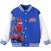 imageDisney Marvel Spider Man Bomber Jacket Toy Story Cars Mcqueen Varsity Cardigan Lightweight Coat Snap Button Sweatshirts 213YSpidermanblue