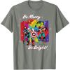 imageMarvel Avengers Christmas Holiday Retro Be Merry Be Bright TShirtOlive Heather