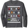 imageMarvel Avengers Christmas Sweater Happy Holidays Long Sleeve TShirtDark Heather Grey