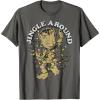 imageMarvel Christmas Groot Jingle Around Portrait TShirtAsphalt Grey