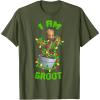 imageMarvel Christmas I Am Groot Cartoon TShirtOlive Green