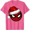 imageMarvel Christmas SpiderMan Santa Hat TShirtPink Heather