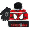 imageMarvel SpiderMan Kids Winter Hat and Snow Gloves for Boys and Toddlers 2 Pc Set PomPom Beanie with Warm MittensBlack Red 917