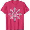 imageMarvel SpiderMan Winter Holiday Snowflake Logo TShirtRed Heather