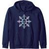 imageMarvel SpiderMan Winter Holiday Snowflake Logo Zip HoodieNavy Blue