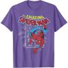 imageMarvel The Amazing SpiderMan Vintage Comic Poster TShirtPurple Heather