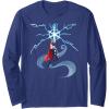 imageMarvel Thor Winter Snowflake Holiday Long Sleeve TShirtNavy Blue