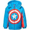imageMarvel Zip Up Cosplay Puffer Jacket Toddler to Big Kid Sizes 2T  1416Captain America Blue