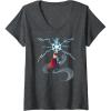 imageWomens Marvel Thor Winter Snowflake Holiday VNeck TShirtDark Heather Grey