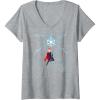 imageWomens Marvel Thor Winter Snowflake Holiday VNeck TShirtHeather Grey