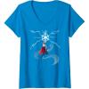imageWomens Marvel Thor Winter Snowflake Holiday VNeck TShirtSapphire Blue