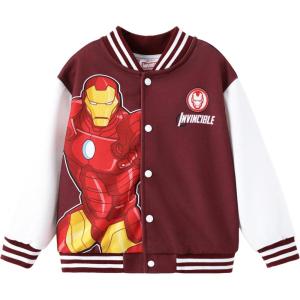 imageDisney Marvel Spider Man Bomber Jacket Toy Story Cars Mcqueen Varsity Cardigan Lightweight Coat Snap Button Sweatshirts 213YMarvel Iron Manburgundy