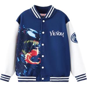 imageDisney Marvel Spider Man Bomber Jacket Toy Story Cars Mcqueen Varsity Cardigan Lightweight Coat Snap Button Sweatshirts 213YMarvel Venomdeep Blue