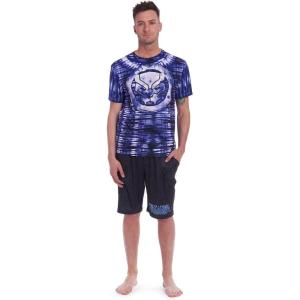 imageMarvel Avengers SpiderMan Thor Captain America Adult Tie Dye Pajama Shirt ampamp ShortsBlack  Purple