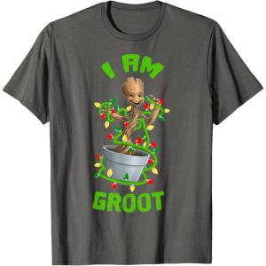 imageMarvel Christmas I Am Groot Cartoon TShirtAsphalt Grey