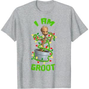 imageMarvel Christmas I Am Groot Cartoon TShirtHeather Grey