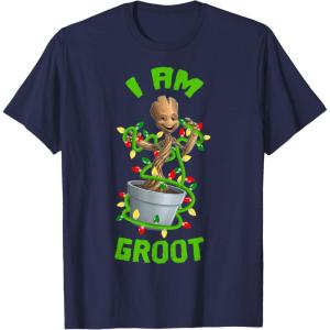 imageMarvel Christmas I Am Groot Cartoon TShirtNavy Blue