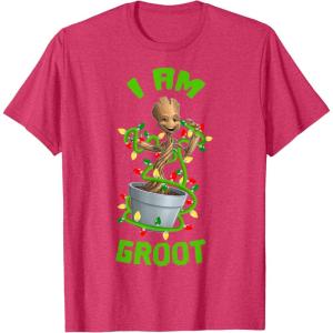 imageMarvel Christmas I Am Groot Cartoon TShirtRed Heather