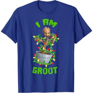 imageMarvel Christmas I Am Groot Cartoon TShirtRoyal Blue