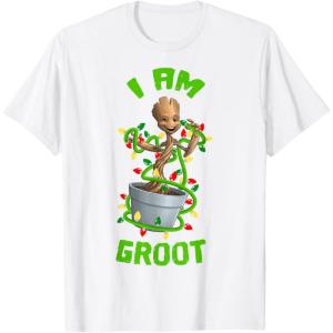 imageMarvel Christmas I Am Groot Cartoon TShirtWhite