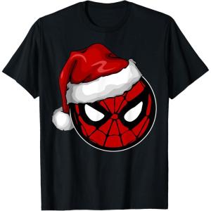imageMarvel Christmas SpiderMan Santa Hat TShirtBlack