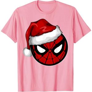 imageMarvel Christmas SpiderMan Santa Hat TShirtPink