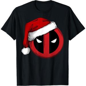 imageMarvel Deadpool Icon Santa Hat Christmas Graphic TShirtBlack