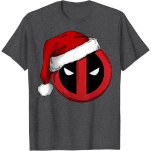 imageMarvel Deadpool Icon Santa Hat Christmas Graphic TShirtDark Heather Grey