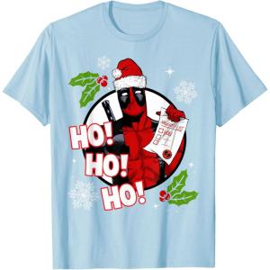 imageMarvel Deadpool Santa Naughty List Christmas Graphic TShirtBaby Blue