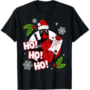 imageMarvel Deadpool Santa Naughty List Christmas Graphic TShirtBlack