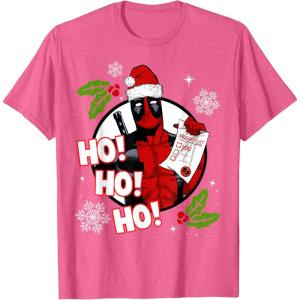 imageMarvel Deadpool Santa Naughty List Christmas Graphic TShirtPink Heather