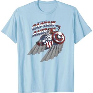 imageMarvel Falcon Winter Soldier Captain America Sam Wilson V3 TShirtBaby Blue