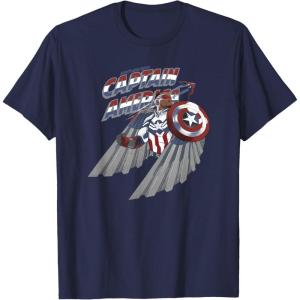 imageMarvel Falcon Winter Soldier Captain America Sam Wilson V3 TShirtNavy Blue