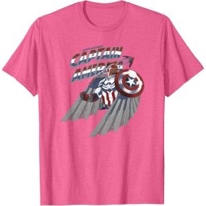imageMarvel Falcon Winter Soldier Captain America Sam Wilson V3 TShirtPink Heather