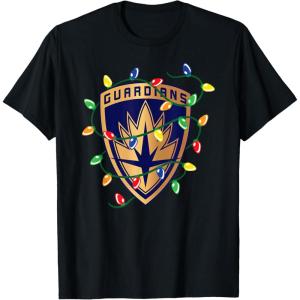 imageMarvel Guardians of the Galaxy Logo Holiday Christmas Lights TShirtBlack