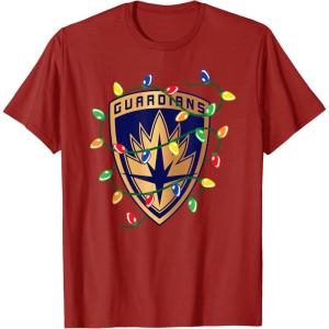 imageMarvel Guardians of the Galaxy Logo Holiday Christmas Lights TShirtCranberry Red