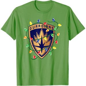 imageMarvel Guardians of the Galaxy Logo Holiday Christmas Lights TShirtGrass Green