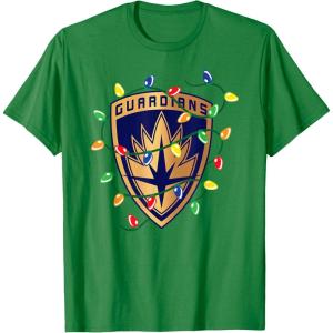imageMarvel Guardians of the Galaxy Logo Holiday Christmas Lights TShirtKelly Green