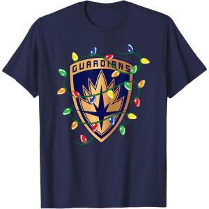 imageMarvel Guardians of the Galaxy Logo Holiday Christmas Lights TShirtNavy Blue