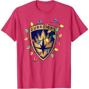 imageMarvel Guardians of the Galaxy Logo Holiday Christmas Lights TShirtRed Heather