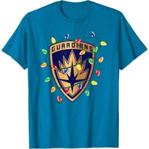 imageMarvel Guardians of the Galaxy Logo Holiday Christmas Lights TShirtSapphire Blue